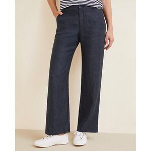 Garnet Hill Classic Linen Trouser - Indigo 14